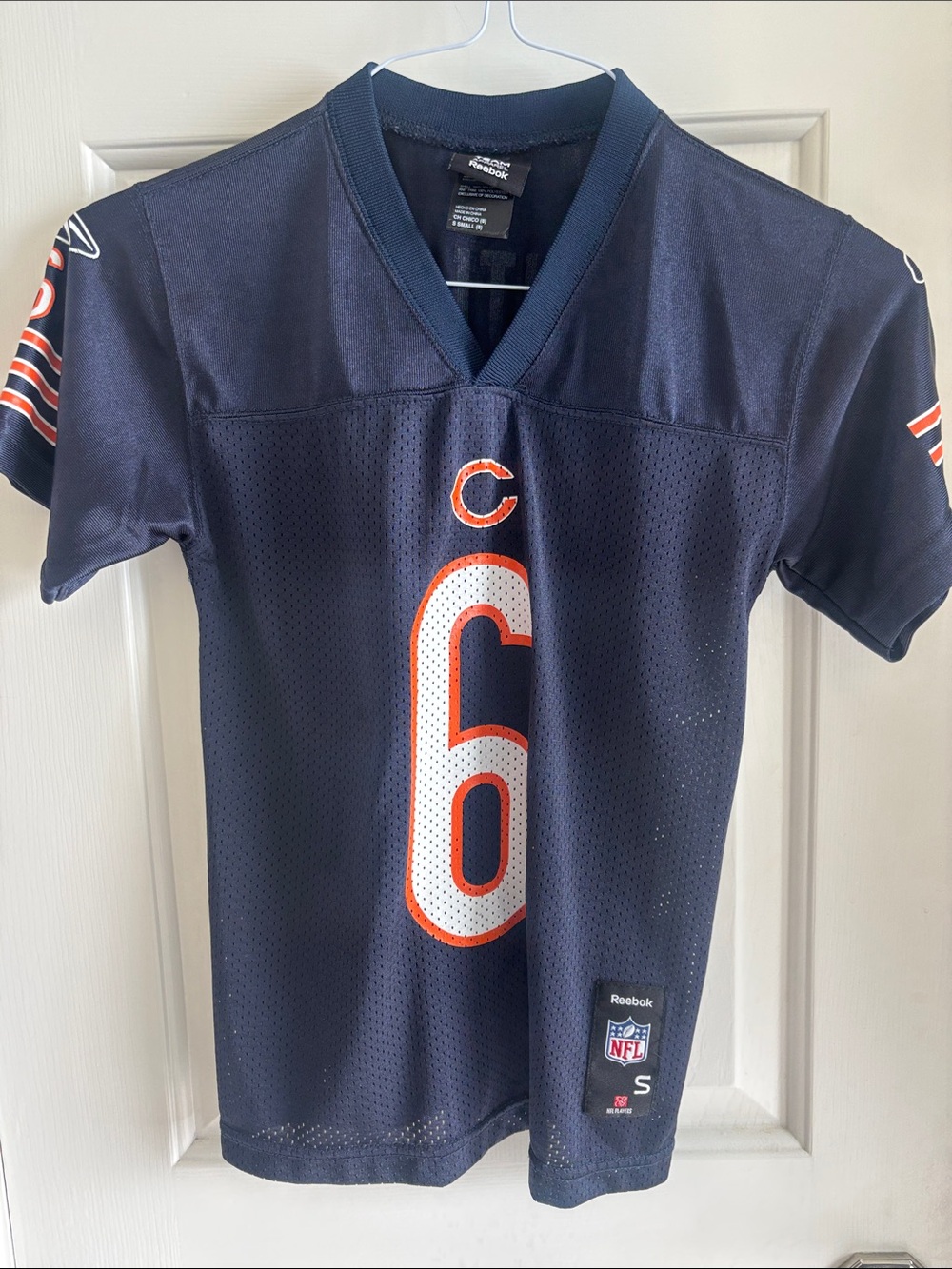 Reebok Navy Kids Chicago Bears Jay Cutler #6 Jersey with Orange & White Accents